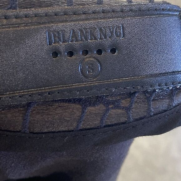 Blank NYC Jacket Womens Small Black Crocodile Faux Leather Suede Drape Front - Picture 5 of 8